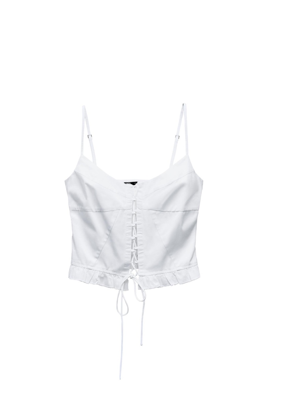 Zara White Lace-Up  Cami